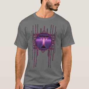 T brev monogram lila retro vintage glamor shirt