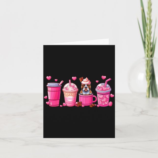 T Bull Inside Cup Coffees Lover Valentine's Day He Kort (Framsida)