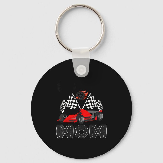 T Crew Mom Racing Car Birthday Boy Family Matching Nyckelring (Framsida)