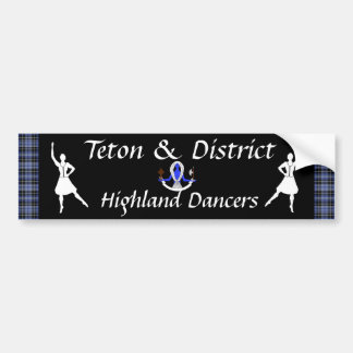 T&D Highland Dancers Bildtext på stötfångare Bildekal