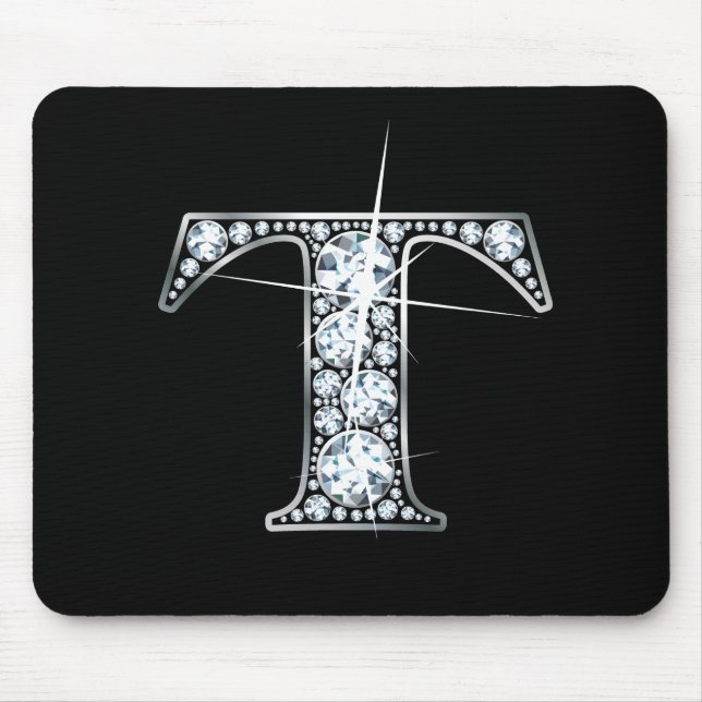 "T" Diamond Bling Mousepad Musmatta (Framsidan)