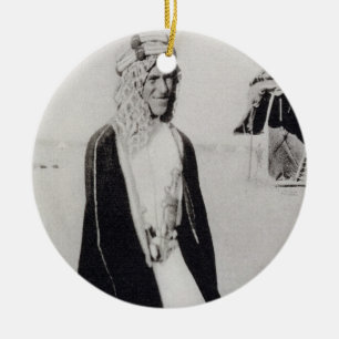 T.E. Lawrence i den arabiska klänningen Julgransprydnad Keramik