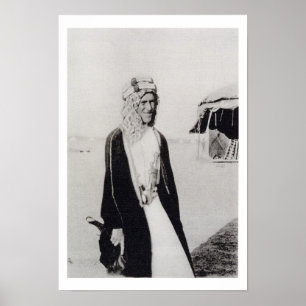 T.E. Lawrence i den arabiska klänningen Poster