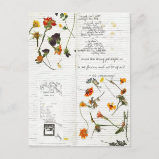 t.ex. blomkorgar, pressade, kursiva dagbok vykort