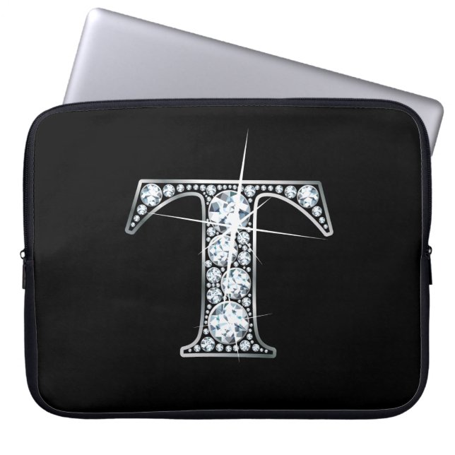 T Faux-"Diamond" Monogram Laptop Fodral (Framsidan)