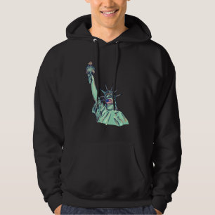 T Frihetsgudinnan med Ansikte-mask Hoodie