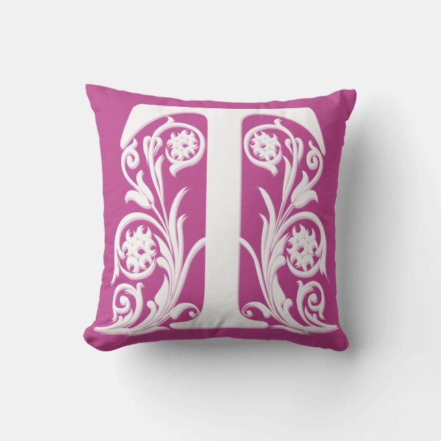 T Initial bokstavsmonogram - Kudd Kudde (Framsida)