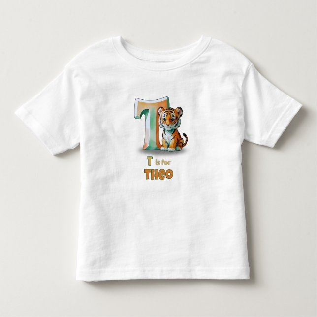 T is for Theo - Personalized Toddler T-Shirt (Framsida)