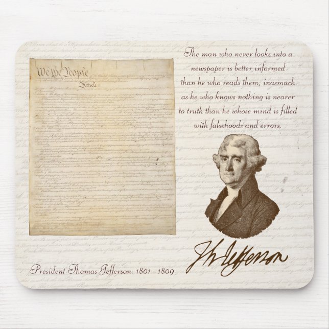 T. Jefferson: Sanning & tidningar - Mousepad Musmatta (Framsidan)