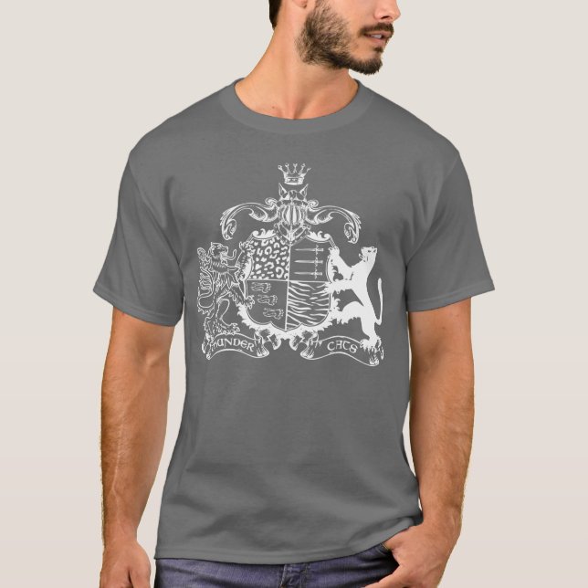 T-katter vapensköld - vit tee shirt (Framsida)