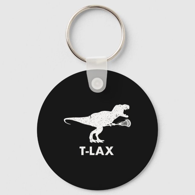 T-lax Dinosaur . Cool Dino Lax Lacrosse-spelare  Nyckelring (Framsida)