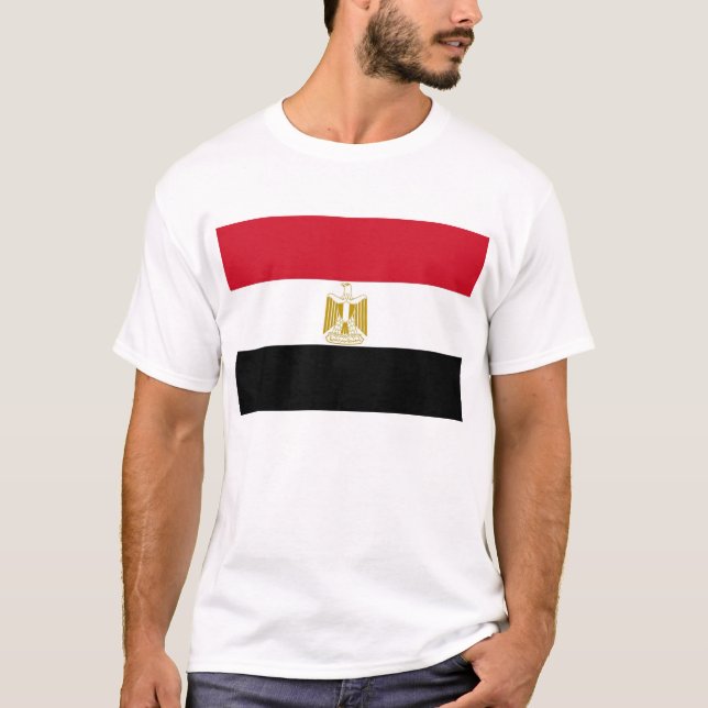 T Leverera med Flagga av Egypten Tröja (Framsida)
