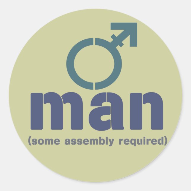 T-Man Assembly Stickers Runt Klistermärke (Framsida)