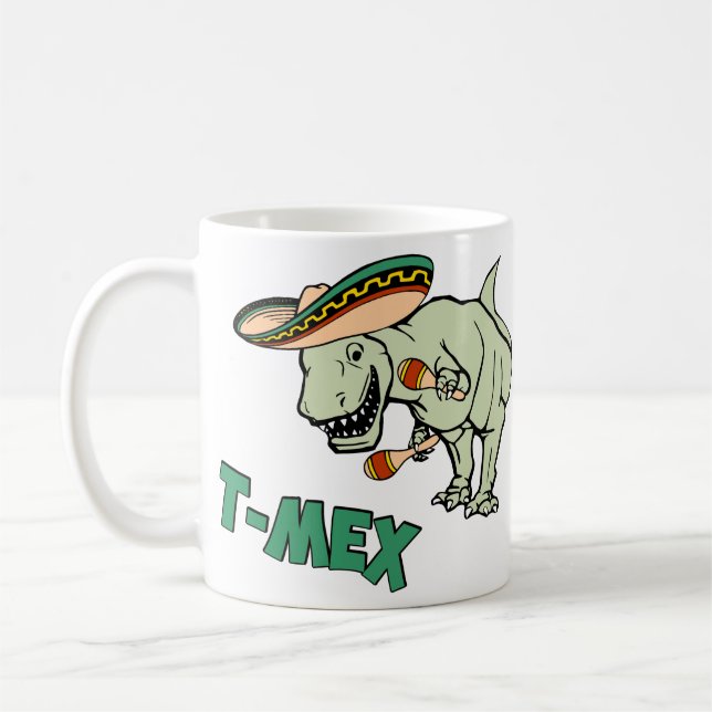 T-Mex T-Rex mexicansk TyrannosaurusDinosaur Kaffemugg (Vänster)