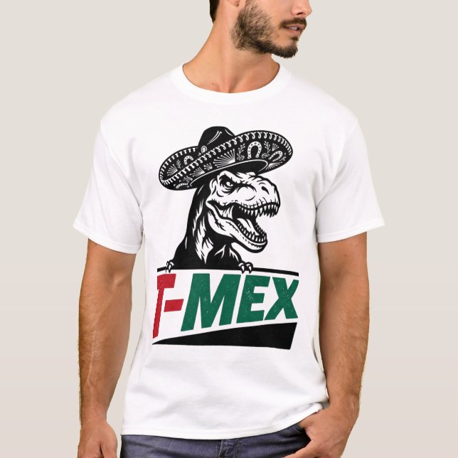 T-MEX Trefärgad Mariachi Dinosaur Streetwear Tröja (Framsida)