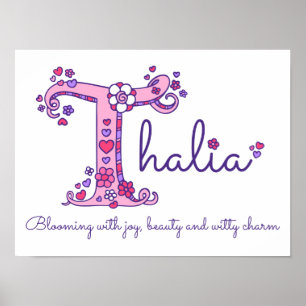 T monogram art Thalia Girl namn poster