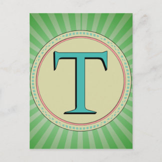 T MONOGRAM BREV VYKORT