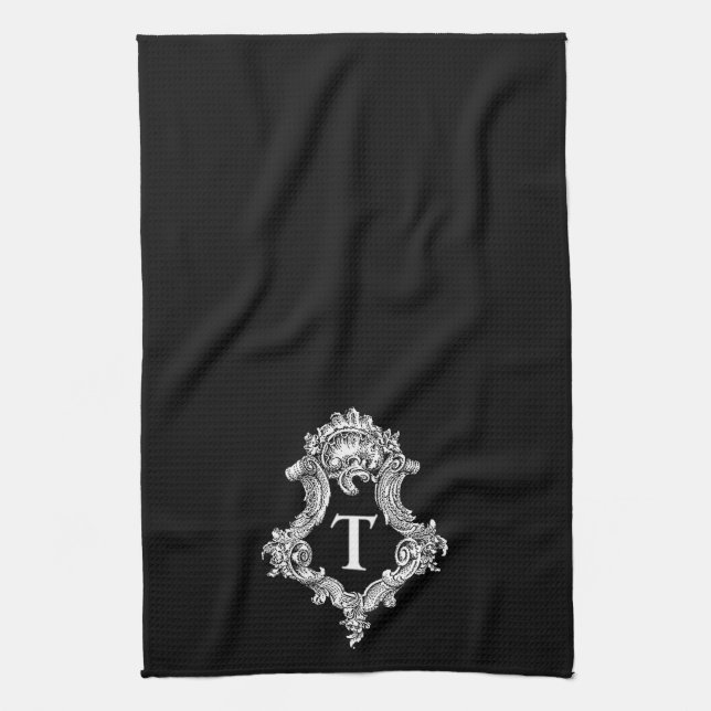 T Monogram Initial Kökshandduk (Vertikal)