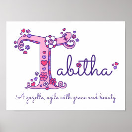 T monogram konst Tabitha flicknamn betydelse affis Poster