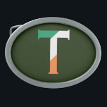 T Monogram överlagt på Irish Flagga bbt<br><div class="desc">T Monogram överlagrad på den irländska Bälte-låsbeslagets utformning © Trinkets and Sak 2017 - AHP Design. Alla Höger reserverade.</div>