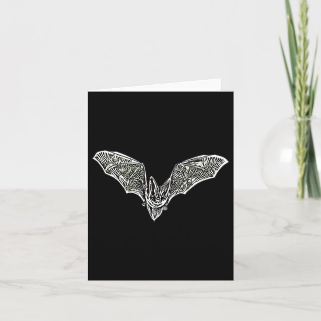 T Natt Vampire Halloween Vinge Flies Mammals Ts Kort (Framsida)