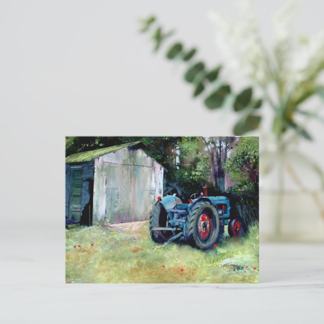 T' Old tractor Postcard Vykort (Stående Fram)