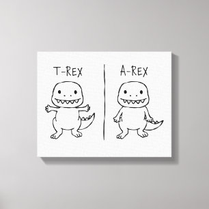 T-Pose T-Rex-skiss Canvastryck