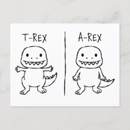 T-Pose T-Rex-skiss Helg Vykort
