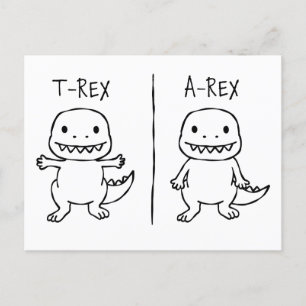T-Pose T-Rex-skiss Helg Vykort
