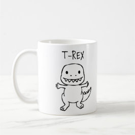 T-Pose T-Rex-skiss Kaffemugg
