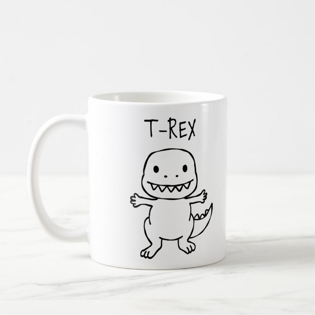 T-Pose T-Rex-skiss Kaffemugg (Vänster)