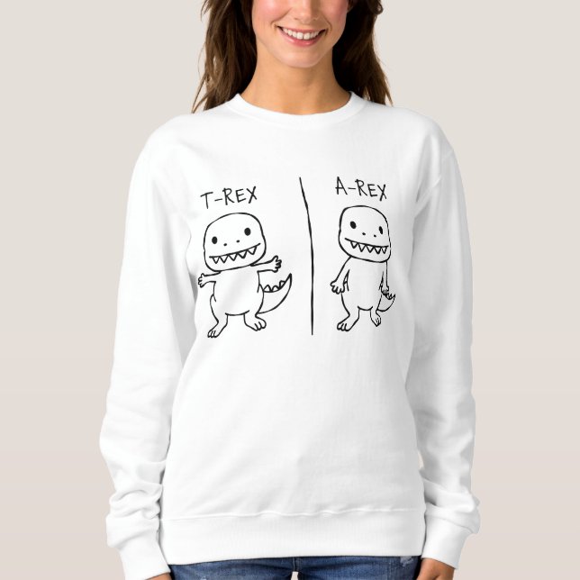 T-Pose T-Rex-skiss T Shirt (Framsida)