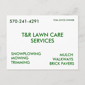 T&R GRÄSMATTA CARE, SERVICES, SNOWPLOWING, MOWING, VYKORT