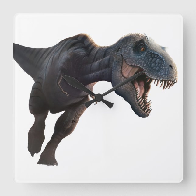 T Rex 2 Fyrkantig Klocka (Framsida)