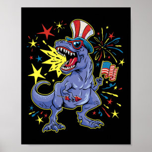 T-rex 4:e juli firande av Independence day Poster