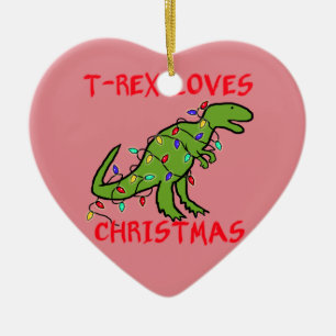 T-Rex älskar jul Julgransprydnad Keramik