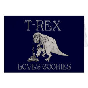 T-Rex älskar kakor Hälsningskort