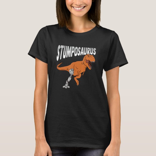 T Rex Amputee Joke Leg Prosthetic Dinosaur for a L Shirt (Framsida)