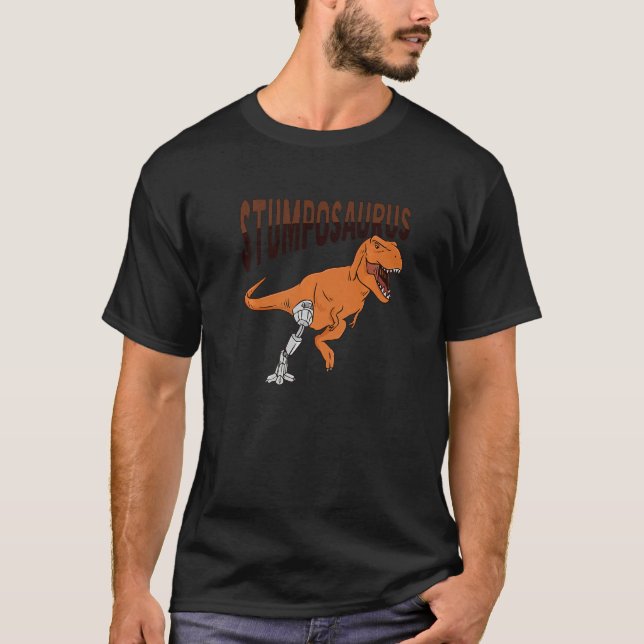 T Rex Amputee Joke Leg Prosthetic Dinosaur for a L Shirt (Framsida)