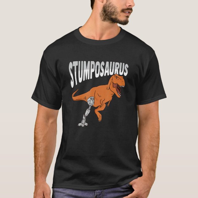 T Rex Amputee Joke Leg Prosthetic Dinosaur for a L Shirt (Framsida)