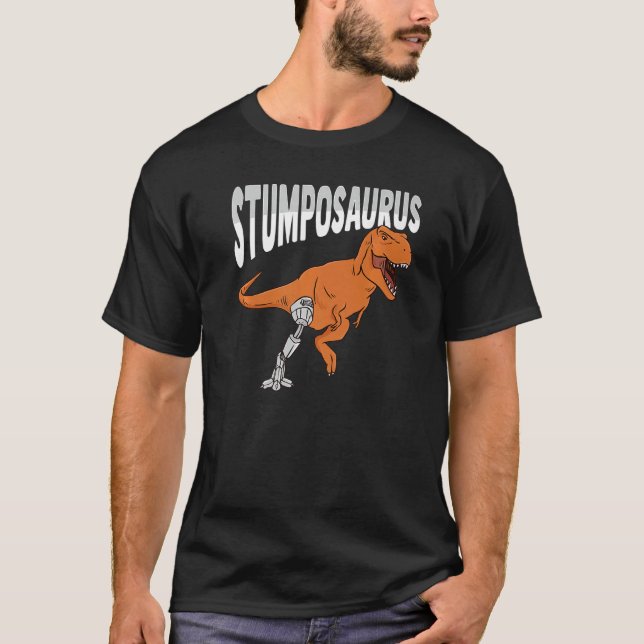 T Rex Amputee Joke Leg Prosthetic Dinosaur for a L Shirt (Framsida)