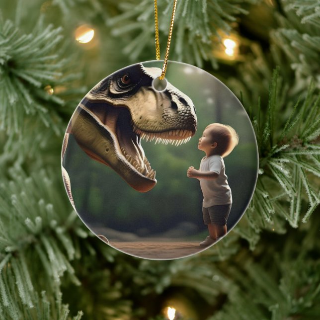 T-rex Ansikte dina rädslor. Julgransprydnad Keramik (Träd)