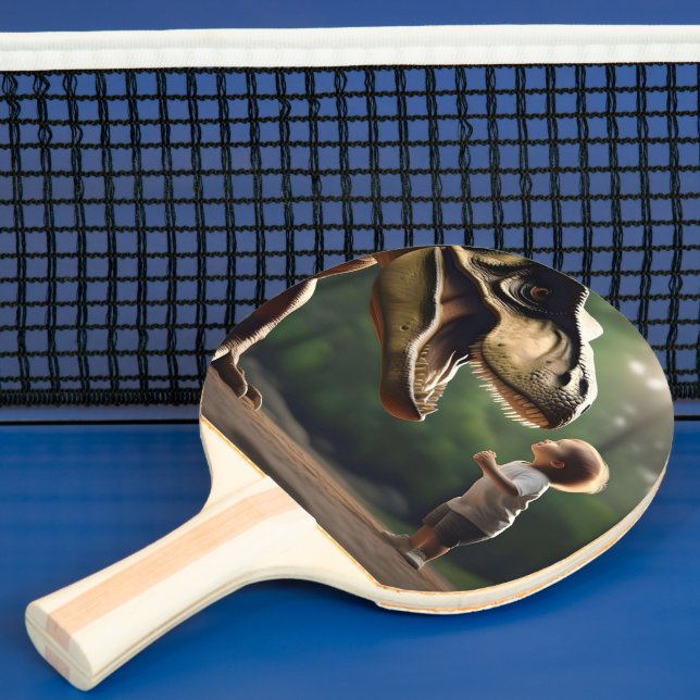 T-rex Ansikte dina rädslor. Pingisracket (Insitu)