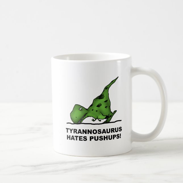 T-Rex armhävningar Rolig mugg (Höger)