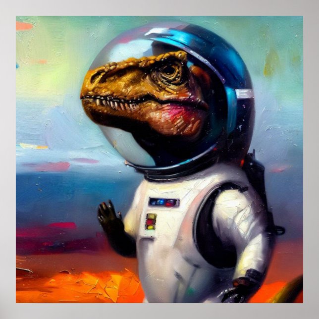 T Rex Astronaut Poster (Framsidan)