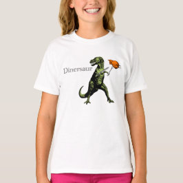 T-Rex äter höna med knivar & dela sig: En T Shirt