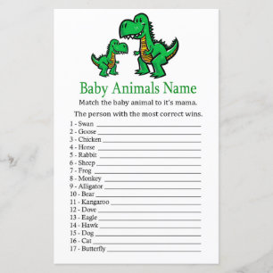 T-rex Baby djur Namn-spel