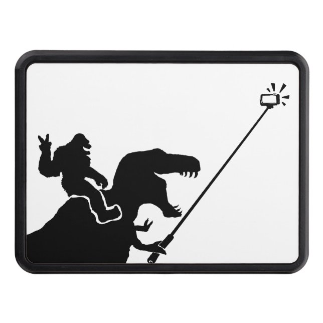 T-rex & bigfoot selfie dragkroksskydd (Framsidan)