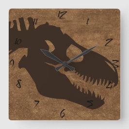 T-rex-boner fyrkantig klocka