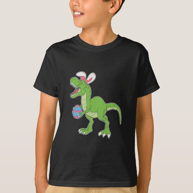 T Rex Boys Påsk Shirt Dinosaur Hero Gift (Framsida)